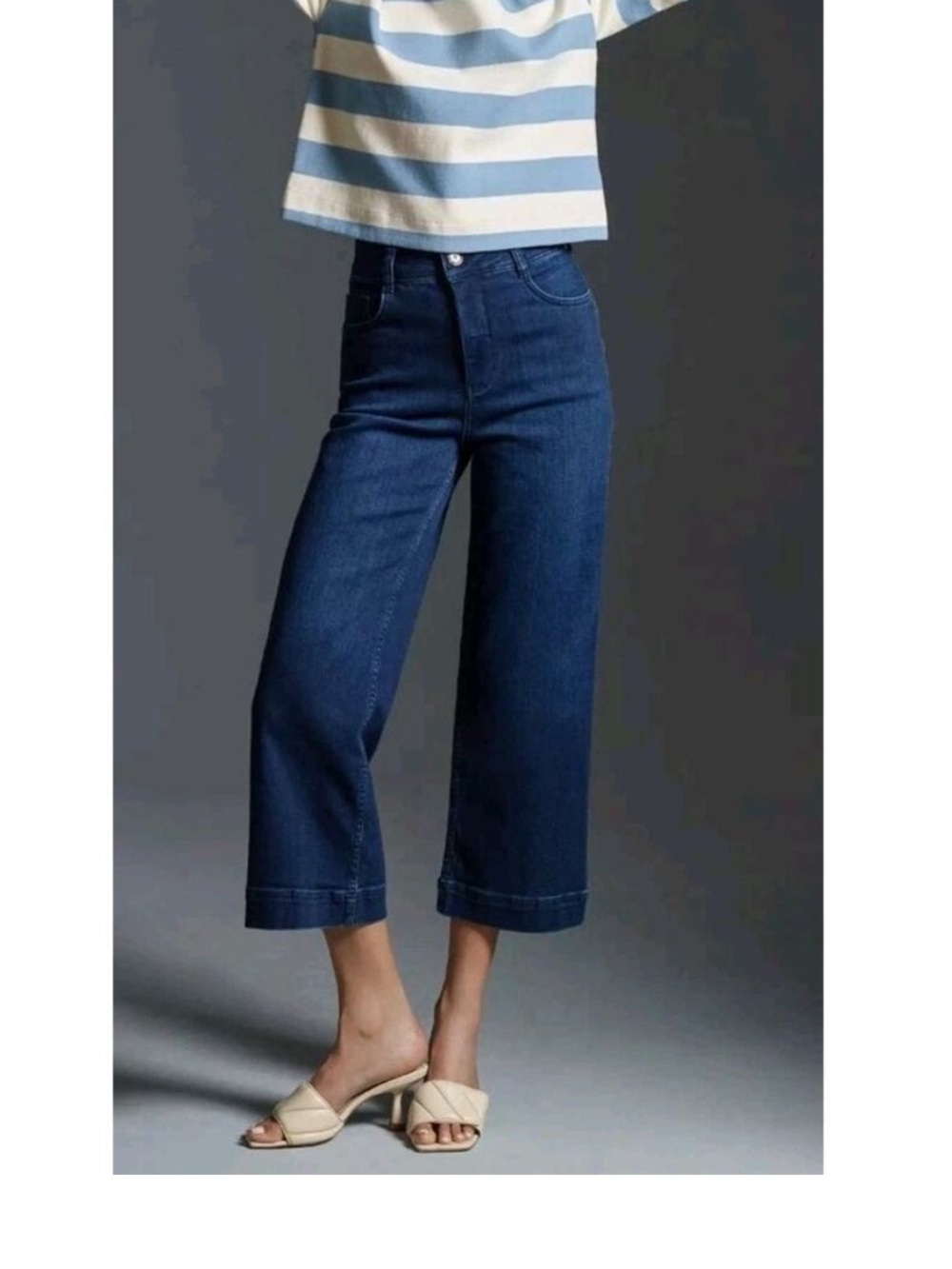 WOMENS SIZE 30 PILCRO BY ANTHROPOLOGIE WIDE LEG CROPPED JEANS